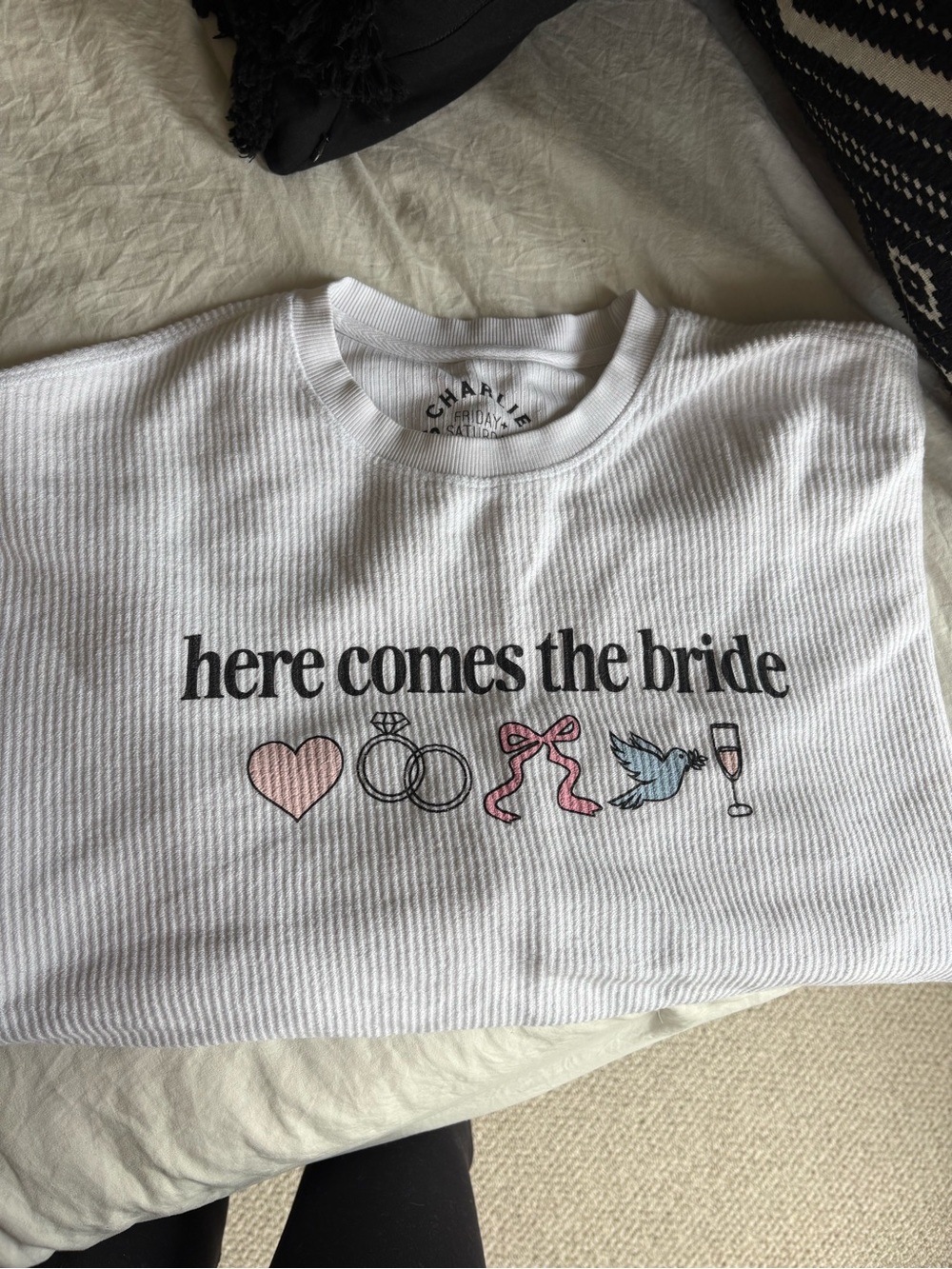 Charlies White 'here comes the bride' Graphic Sweatshirt